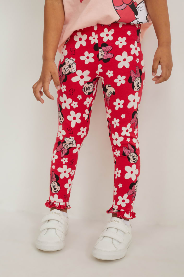 Nohavice C&A Minnie Mouse Leggings Floral Dievcenske Ruzove | 0387CWYOA