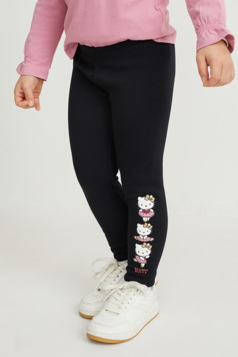 Nohavice C&A Multipack Of 2 Hello Kitty Thermal Leggings Dievcenske Čierne | 9712XACEF