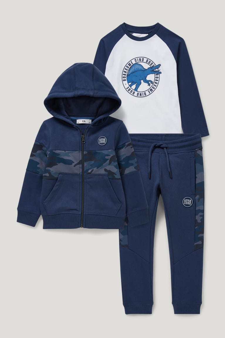 Nohavice C&A Set Zip-through With Hood, Long Sleeve And Joggers Chlapcenske Tmavo Modre | 5928DFWPU