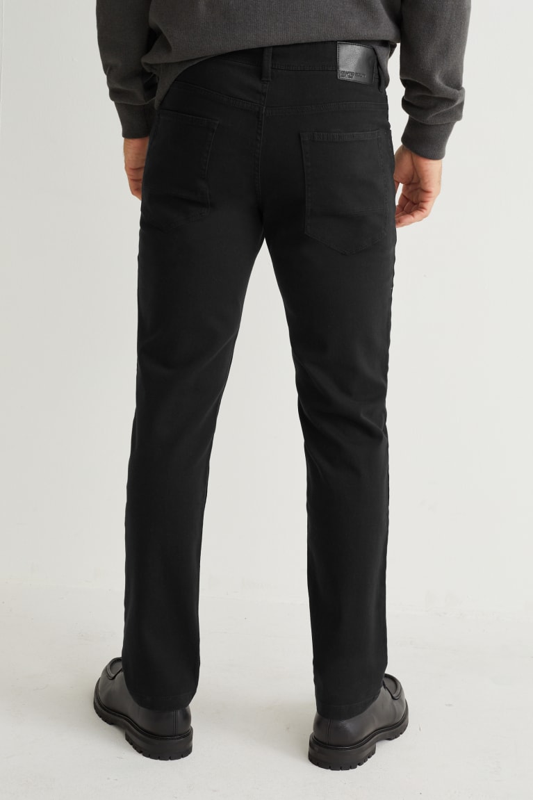 Nohavice C&A Slim Fit Flex Panske Čierne | 4869PGKRF