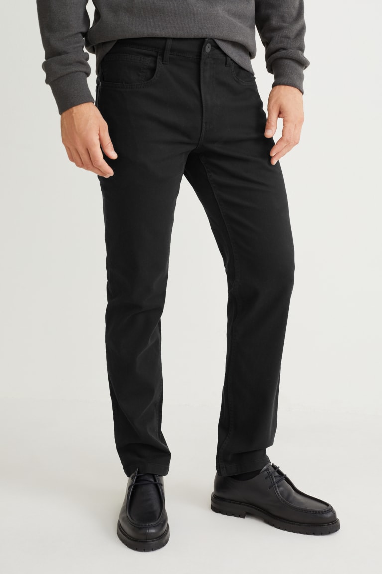 Nohavice C&A Slim Fit Flex Panske Čierne | 4869PGKRF