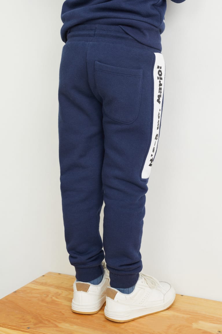 Nohavice C&A Super Mario Joggers Chlapcenske Tmavo Modre | 0869ALURT