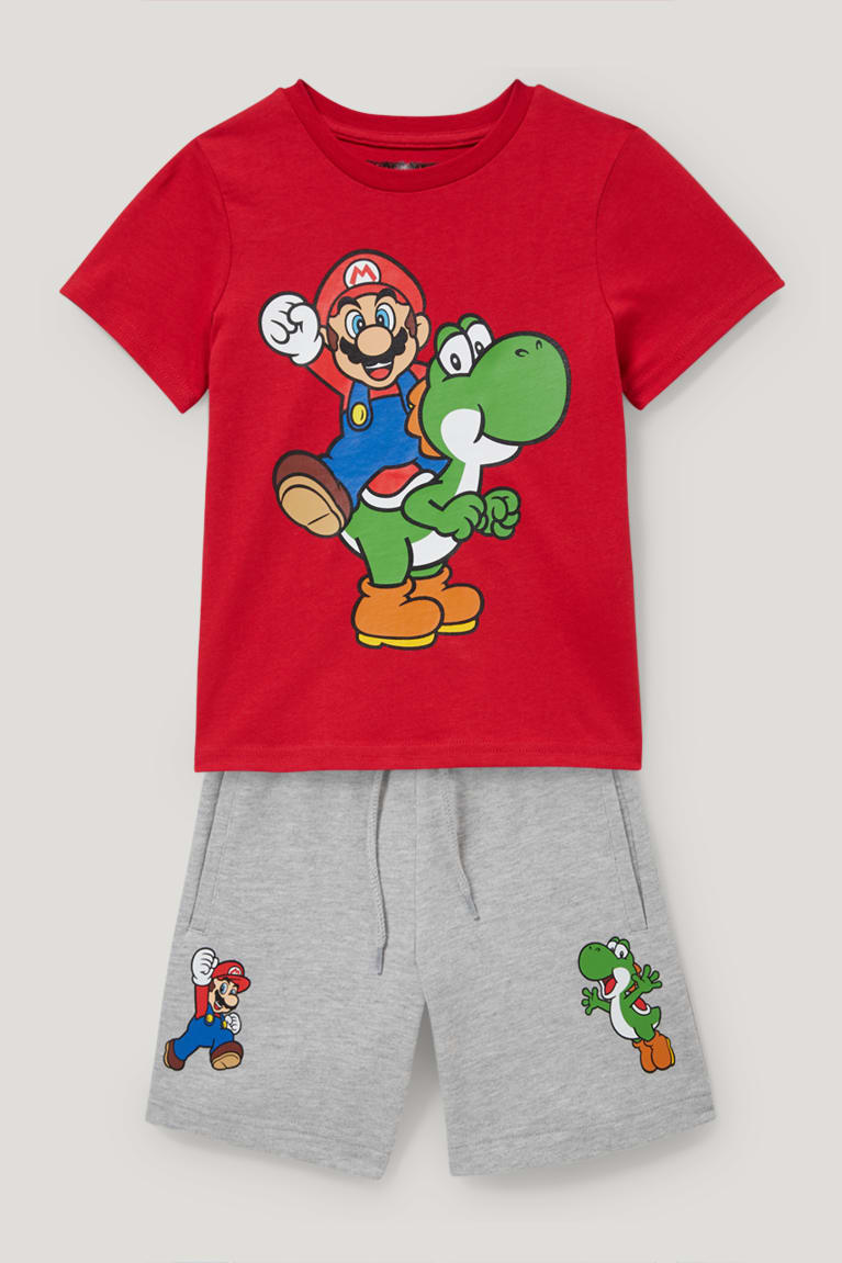 Nohavice C&A Super Mario Set Sleeve And Sweat 2 Piece Chlapcenske Červené | 8592FOUQV