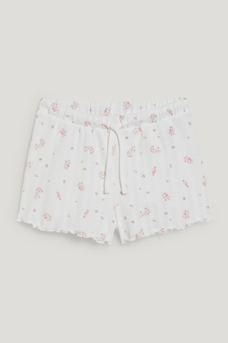 Nočná Bielizeň C&A Clockhouse Pyjama Floral Damske Biele | 7394NEHMY