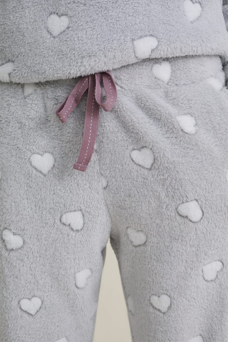 Nočná Bielizeň C&A Fleece Pyjama Bottoms Patterned Damske Svetlo Siva | 2579HPJZW