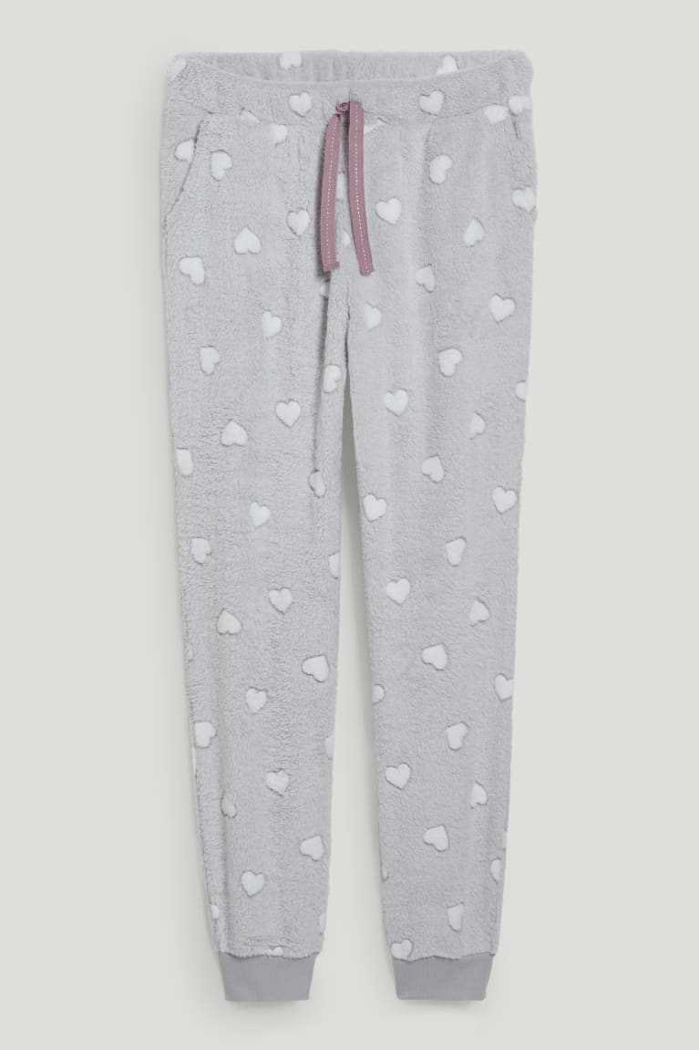 Nočná Bielizeň C&A Fleece Pyjama Bottoms Patterned Damske Svetlo Siva | 2579HPJZW