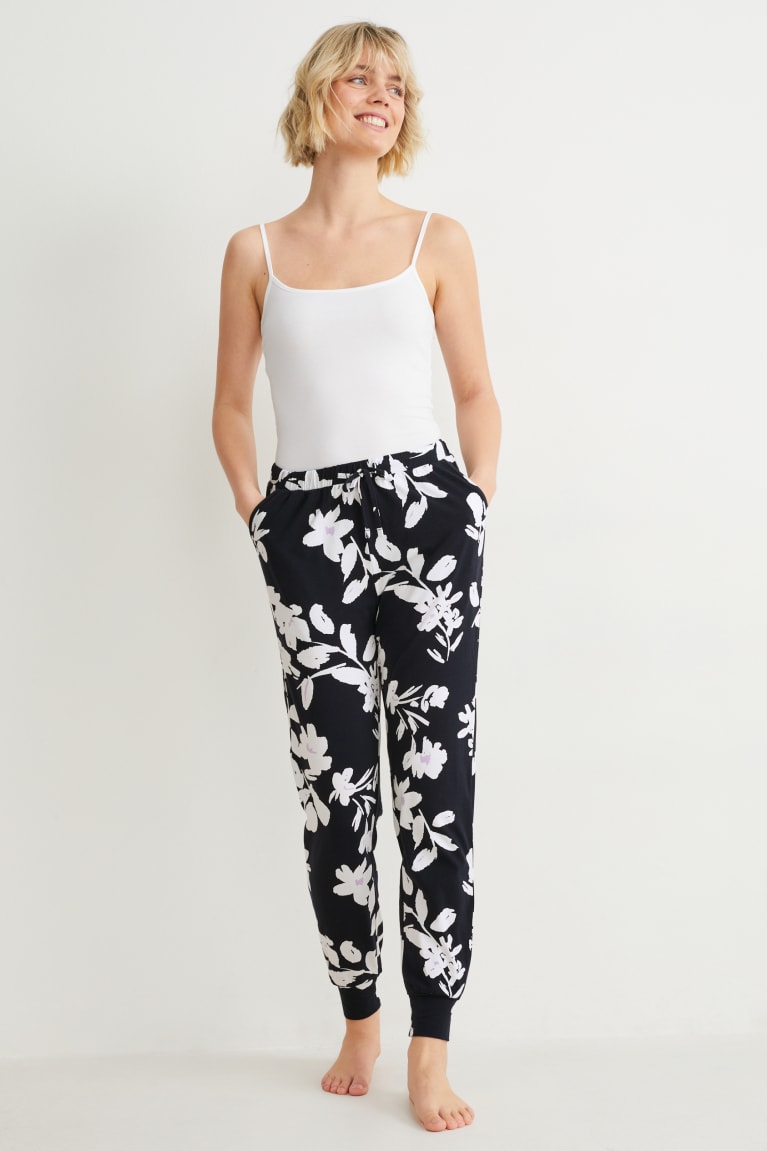 Nočná Bielizeň C&A Pyjama Bottoms Floral Damske Tmavo Modre | 9206EFLMJ