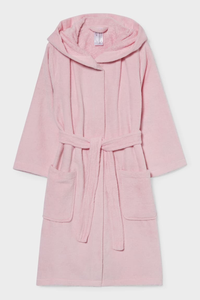 Plavky C&A Bathrobe With Hood Organic Bavlnene Dievcenske Ruzove | 2367MVAOZ