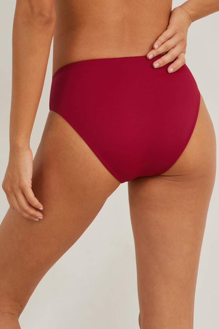 Plavky C&A Bikiny Bottoms Stredne Rise Lycra® Xtra Life™ Recycled Damske Tmavo Červené | 9562ZLMAD