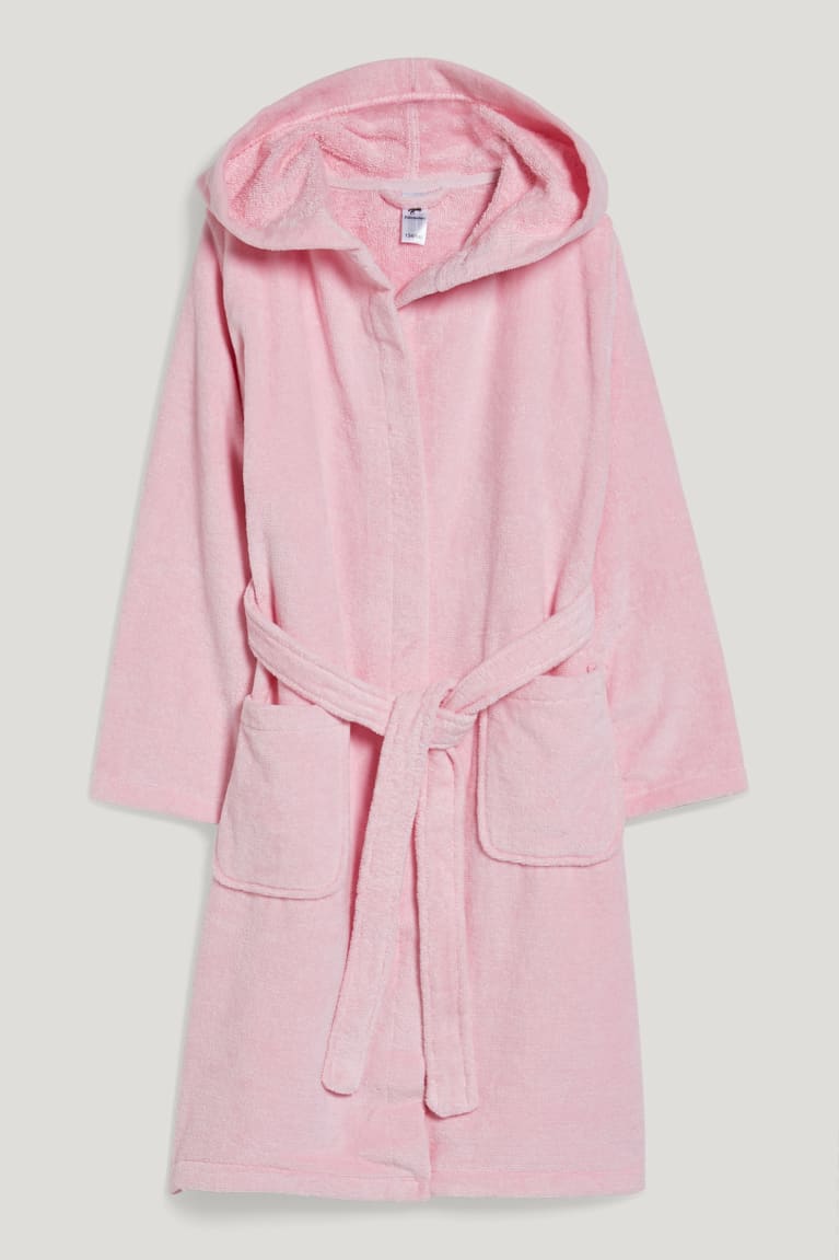 Plavky C&A Terry Cloth Bathrobe With Hood Organic Bavlnene Dievcenske Ruzove | 4937BRTYI