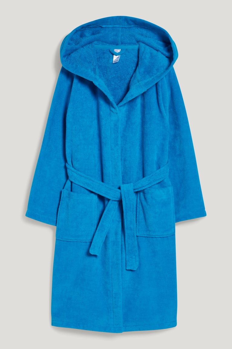 Plavky C&A Terry Cloth Bathrobe With Hood Organic Bavlnene Chlapcenske Petrol | 8763JTBAO