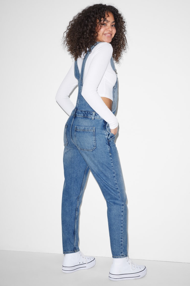 Saty C&A Clockhouse Denim Dungarees Damske Modre Svetlo Modre | 5794XJYWM