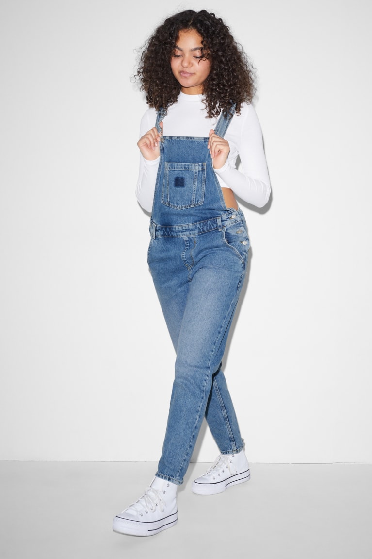 Saty C&A Clockhouse Denim Dungarees Damske Modre Svetlo Modre | 5794XJYWM