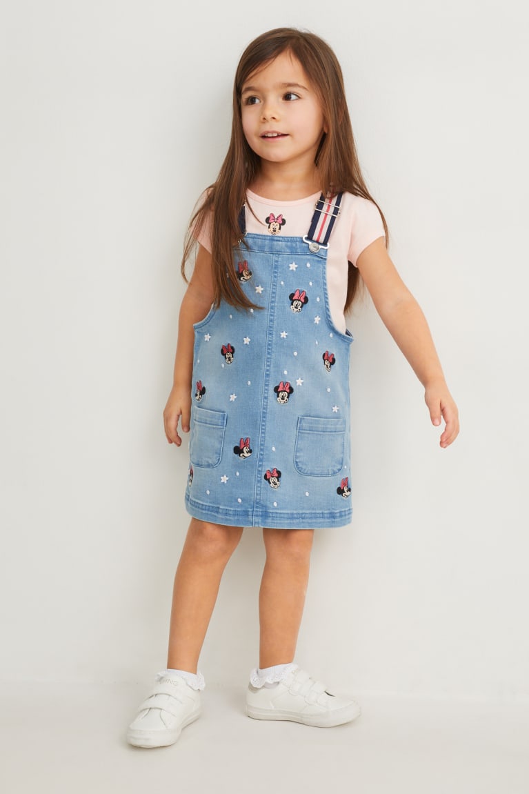 Saty C&A Minnie Mouse Set Sleeve And Pinafore 2 Piece Dievcenske Modre Svetlo Modre | 2658JLRPO