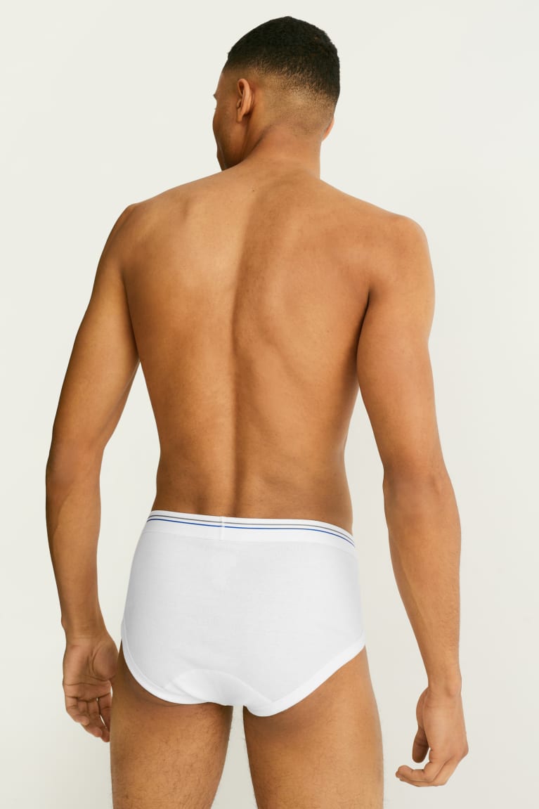 Spodne Pradlo C&A Multipack Of 2 Briefs Vychudnutý Rib Organic Bavlnene Panske Biele | 4359KABVH