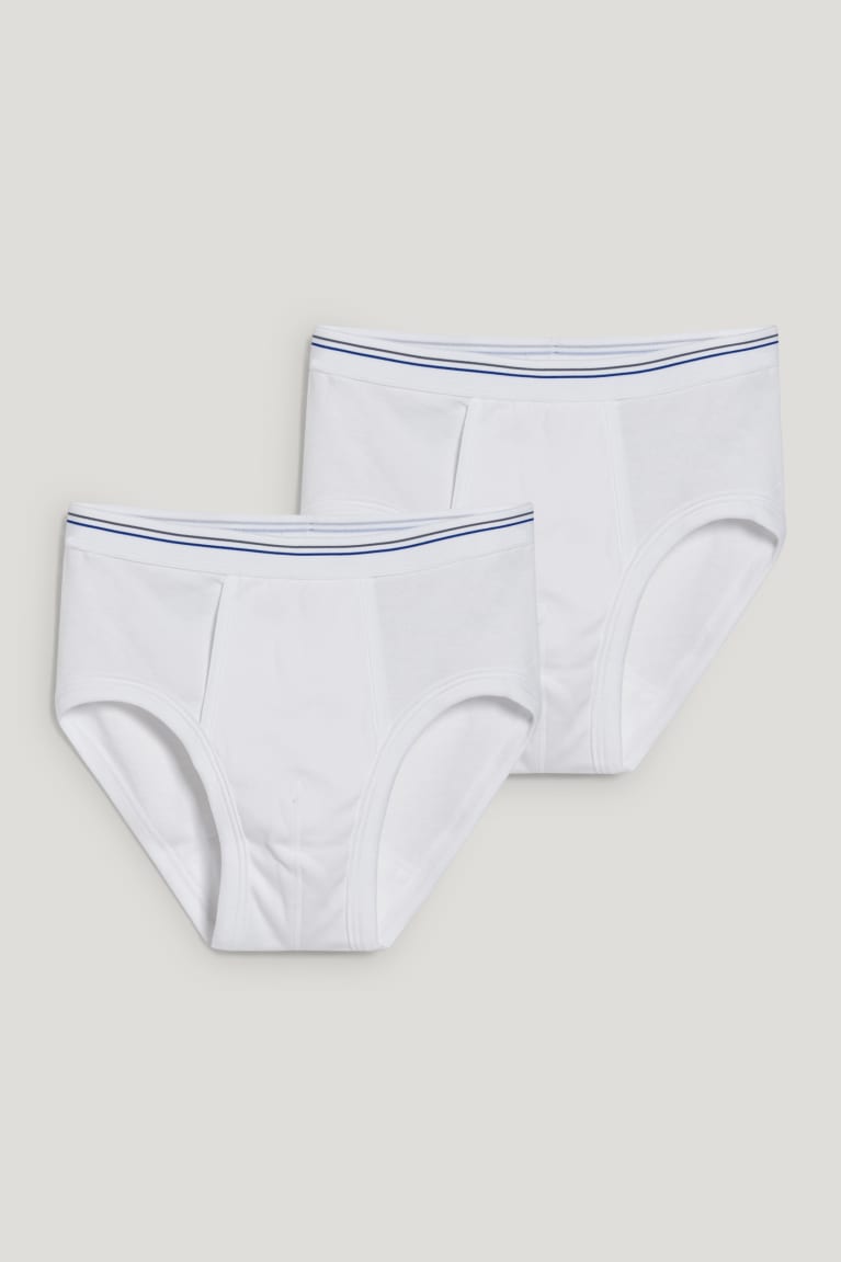 Spodne Pradlo C&A Multipack Of 2 Briefs Vychudnutý Rib Organic Bavlnene Panske Biele | 4359KABVH