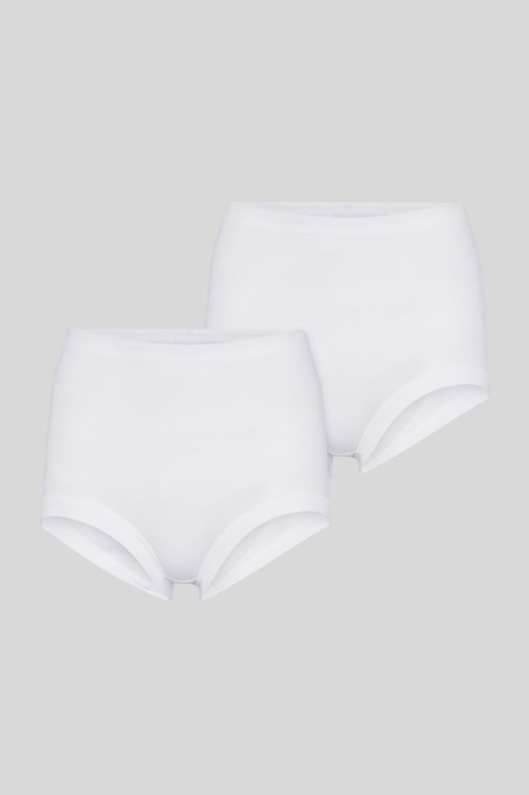 Spodne Pradlo C&A Multipack Of 2 Briefs Organic Bavlnene Damske Biele | 7682VZWLF