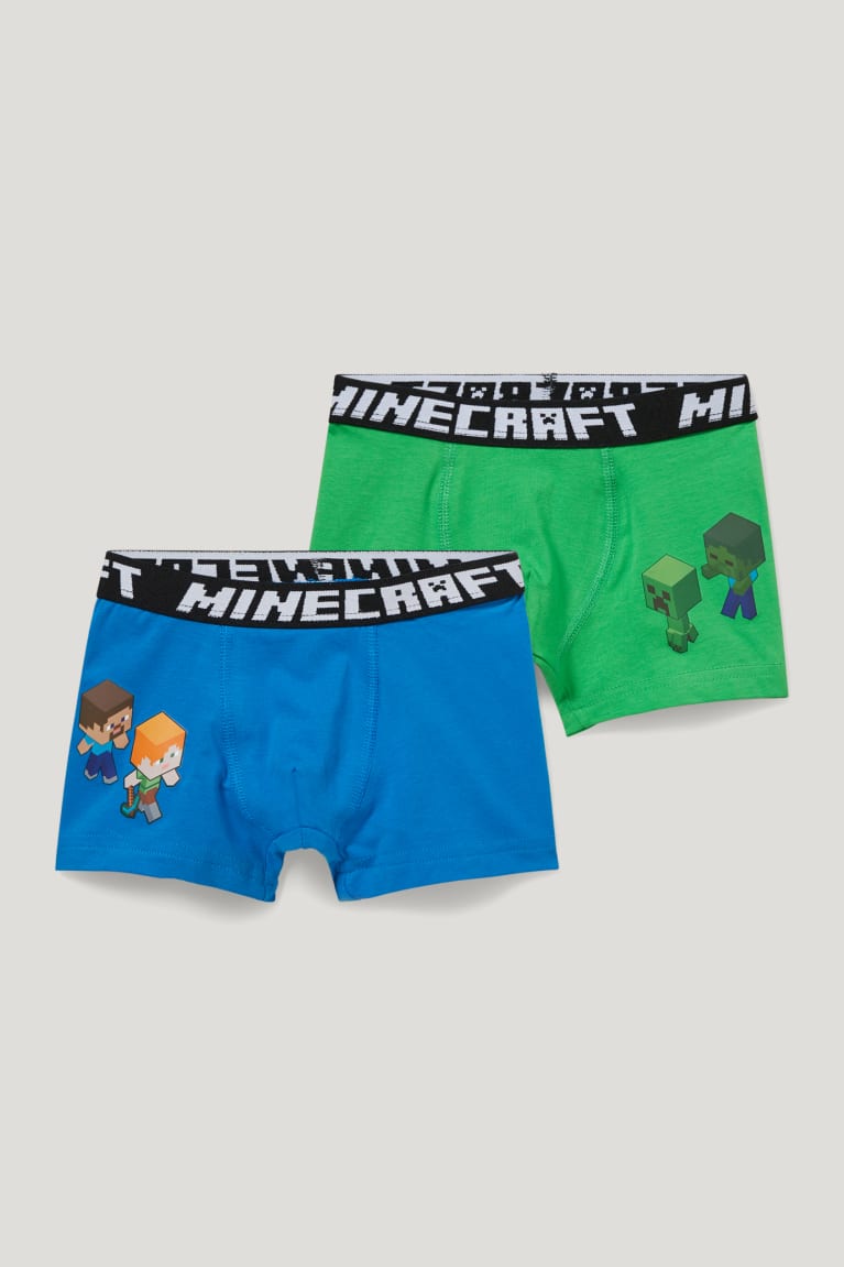 Spodne Pradlo C&A Multipack Of 2 Minecraft Boxer Organic Bavlnene Chlapcenske Modre | 7865POTVG