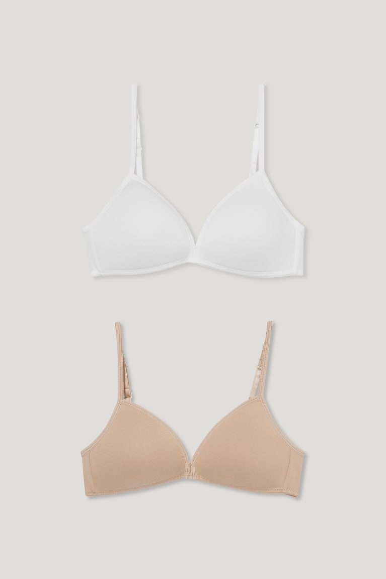 Spodne Pradlo C&A Multipack Of 2 Non-wired Bra Polstrované Organic Bavlnene Dievcenske Béžové | 5241MCVOX