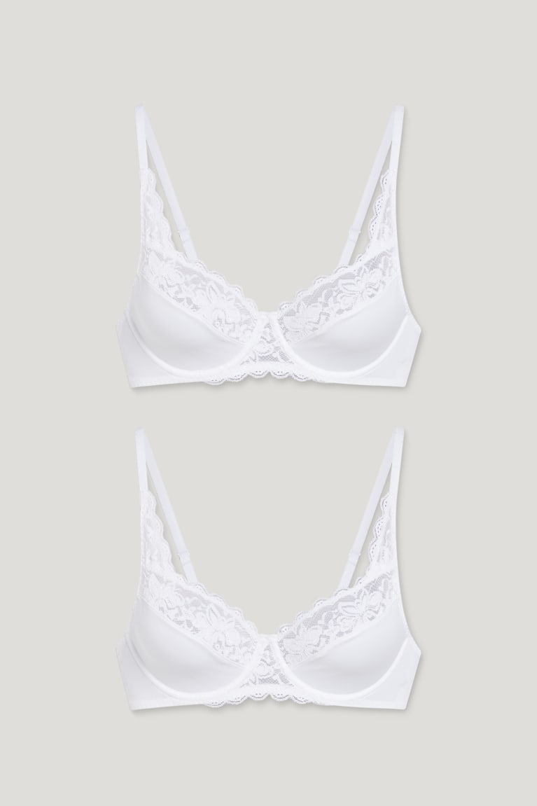 Spodne Pradlo C&A Multipack Of 2 Underwire Bra Damske Biele | 1684CLPFO