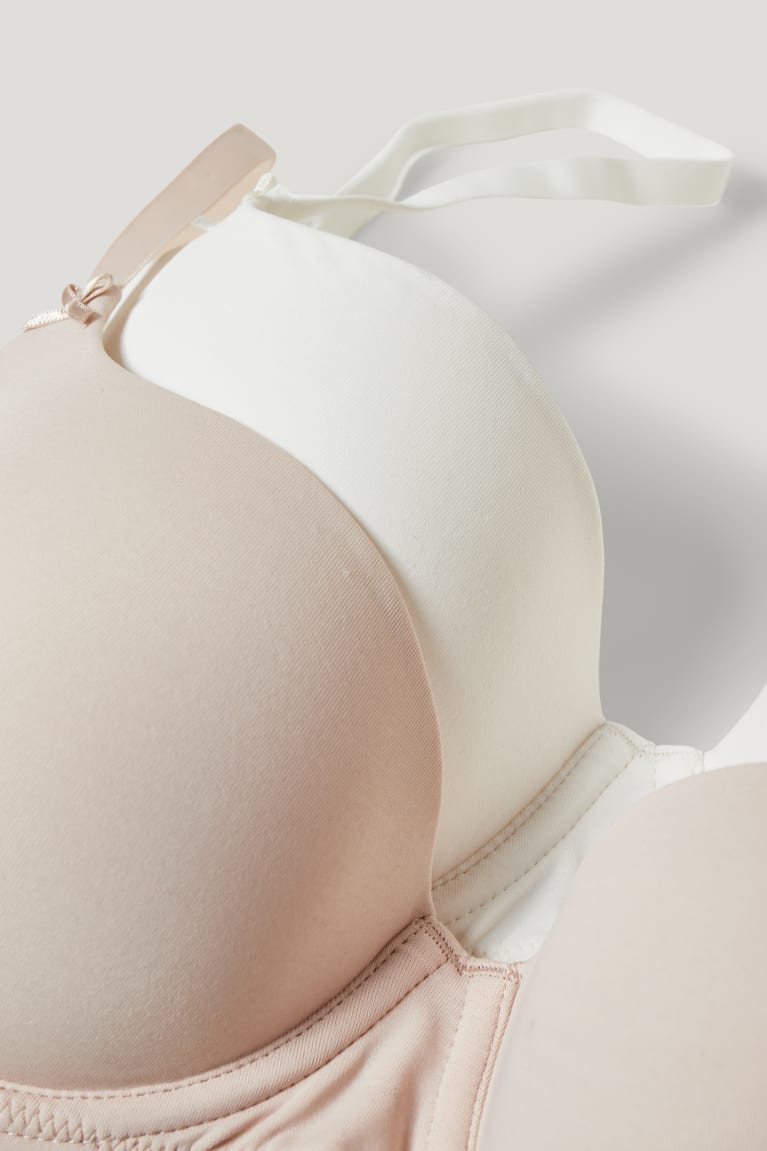 Spodne Pradlo C&A Multipack Of 2 Underwire Bra Full Coverage Polstrované Damske Biele Béžové | 6250OULYP