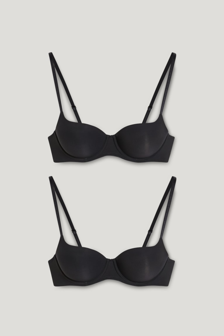 Spodne Pradlo C&A Multipack Of 2 Underwire Bra Full Coverage Polstrované Damske Čierne | 8523MVICL