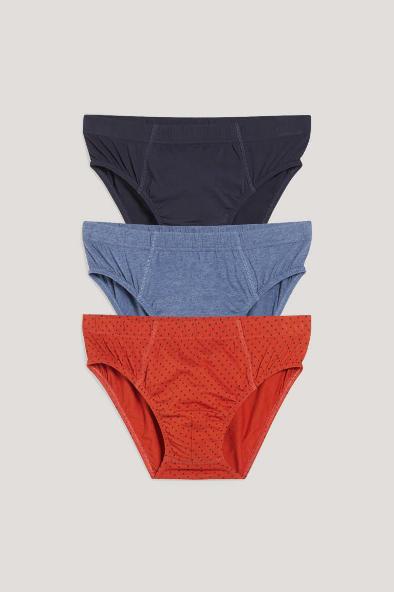 Spodne Pradlo C&A Multipack Of 3 Briefs Organic Bavlnene Panske Oranžové Červené | 2456JBZNG