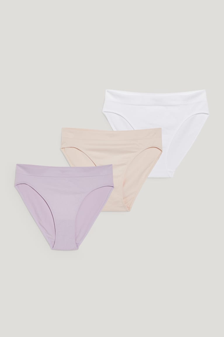 Spodne Pradlo C&A Multipack Of 3 Briefs Seamless Damske Svetlo Nachový | 3491HENRF