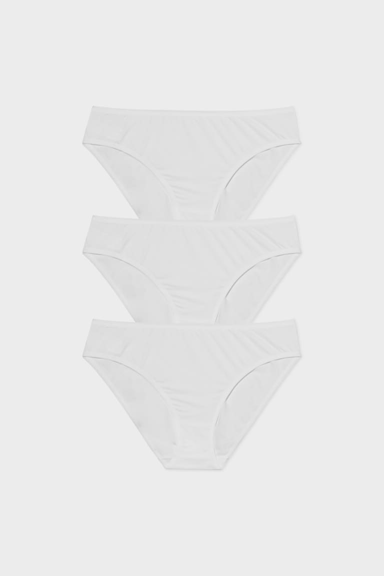 Spodne Pradlo C&A Multipack Of 3 Briefs Damske Biele | 5893OTERN