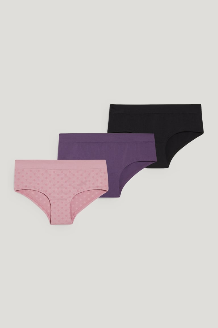 Spodne Pradlo C&A Multipack Of 3 Hipster Briefs Damske Tmavo Ruzove | 3917JDIOW