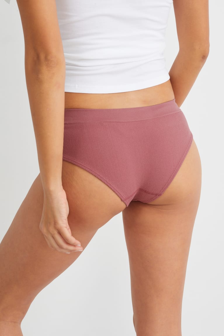 Spodne Pradlo C&A Multipack Of 3 Hipster Briefs Seamless Lycra® Damske Tmavo Ruzove | 7684NYOUW