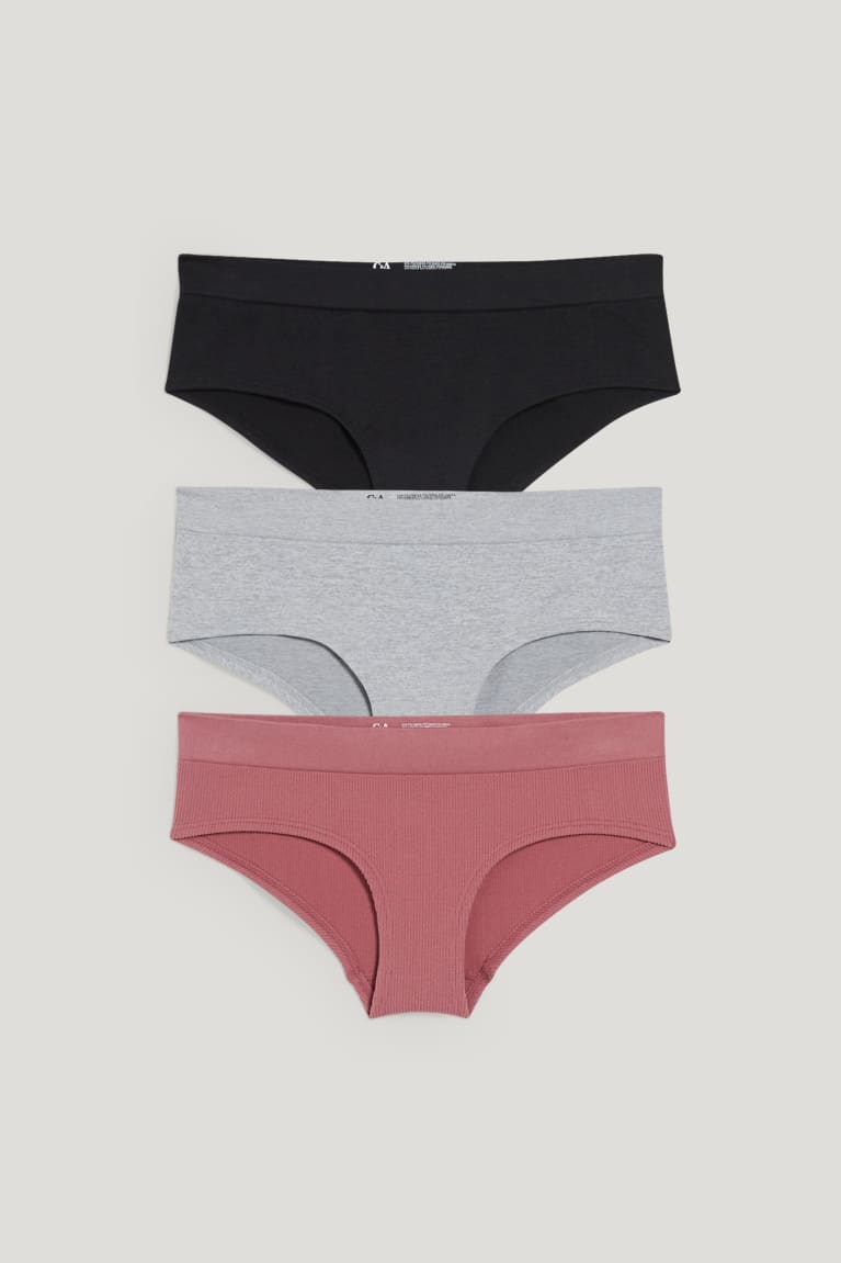 Spodne Pradlo C&A Multipack Of 3 Hipster Briefs Seamless Lycra® Damske Tmavo Ruzove | 7684NYOUW