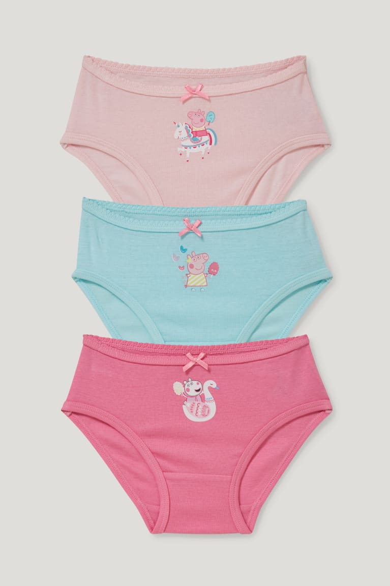 Spodne Pradlo C&A Multipack Of 3 Peppa Pig Briefs Organic Bavlnene Dievcenske Ruzove | 5826FMGOW