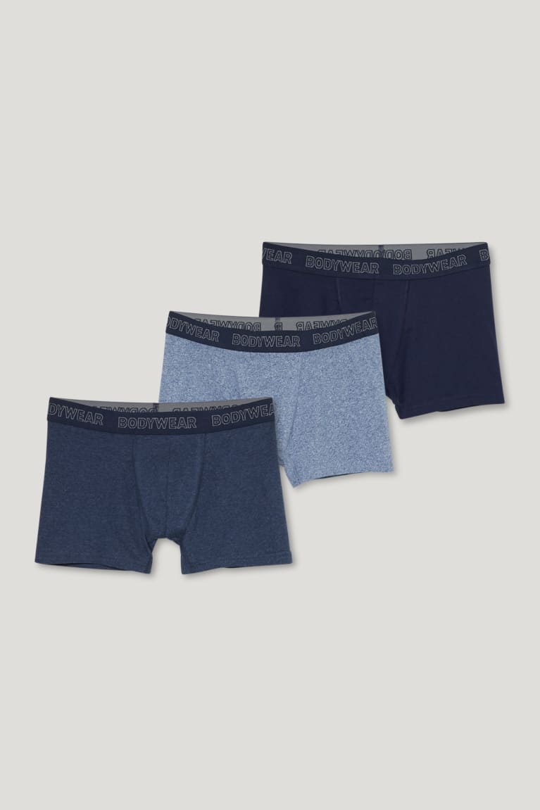 Spodne Pradlo C&A Multipack Of 3 Trunks Organic Bavlnene Lycra® Panske Tmavo Modre | 9512ABXDF