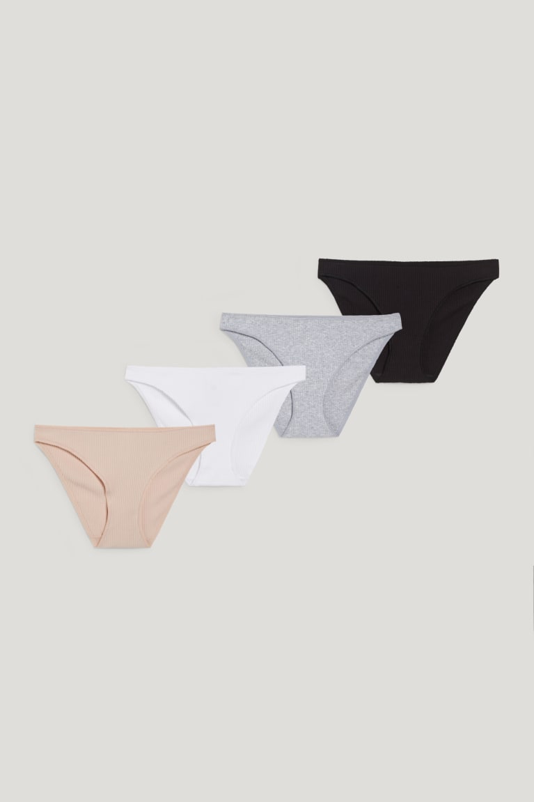 Spodne Pradlo C&A Multipack Of 4 Briefs Damske Čierne Biele | 9352XUSTJ