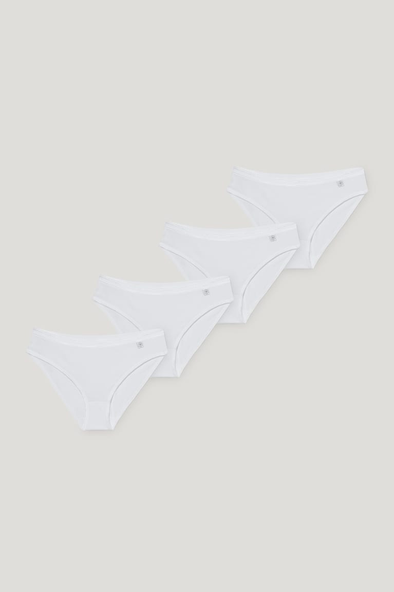 Spodne Pradlo C&A Multipack Of 4 Briefs Organic Bavlnene Damske Biele | 9825QVIAY