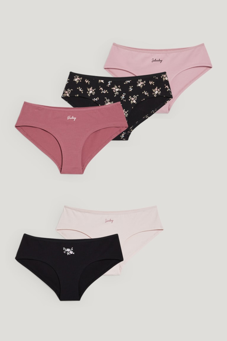 Spodne Pradlo C&A Multipack Of 5 Hipster Briefs Damske Čierne Ruzove | 4895PCVLS