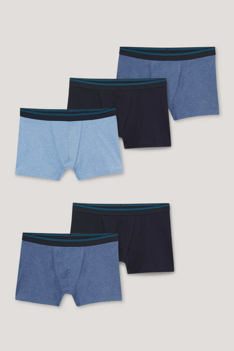 Spodne Pradlo C&A Multipack Of 5 Trunks Organic Bavlnene Lycra® Panske Tmavo Modre | 8193ZINBO