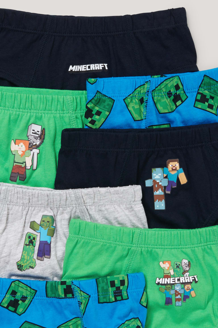 Spodne Pradlo C&A Multipack Of 7 Minecraft Briefs Organic Bavlnene Chlapcenske Čierne | 2957BKACW