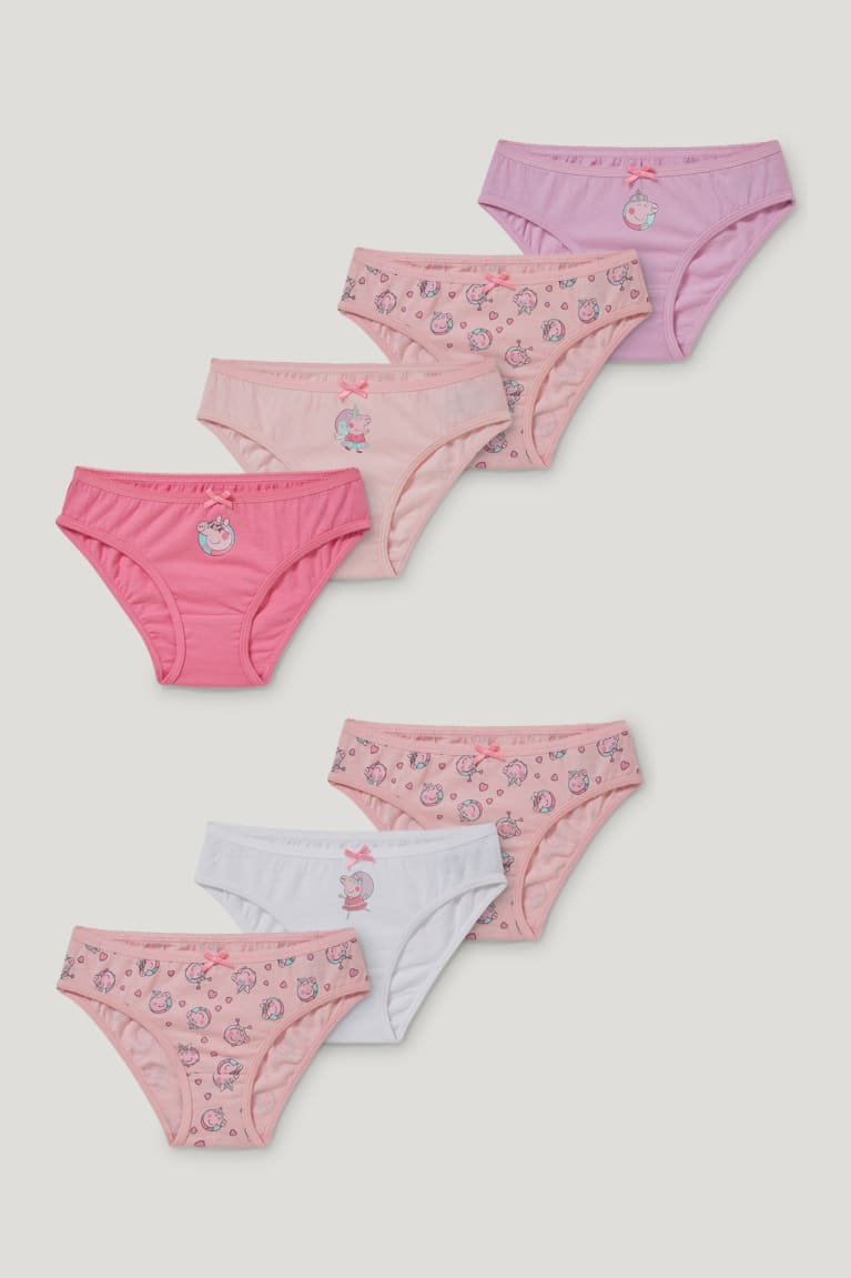 Spodne Pradlo C&A Multipack Of 7 Peppa Pig Briefs Organic Bavlnene Dievcenske Ruzove | 4270MTEYL