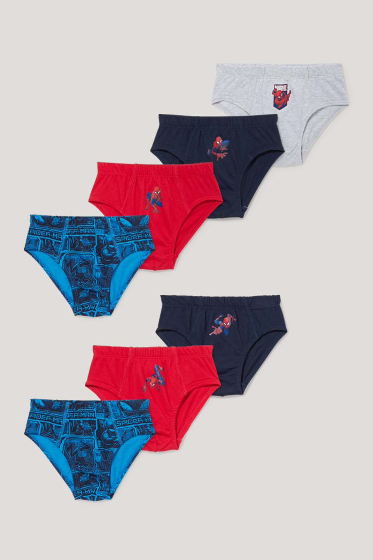 Spodne Pradlo C&A Multipack Of 7 Spider-man Briefs Organic Bavlnene Chlapcenske Červené | 1293DSUVY