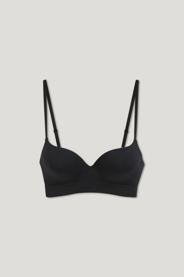 Spodne Pradlo C&A Non-wired Bra Plunge Push-up Seamless Lycra® Damske Čierne | 8439KMNWQ