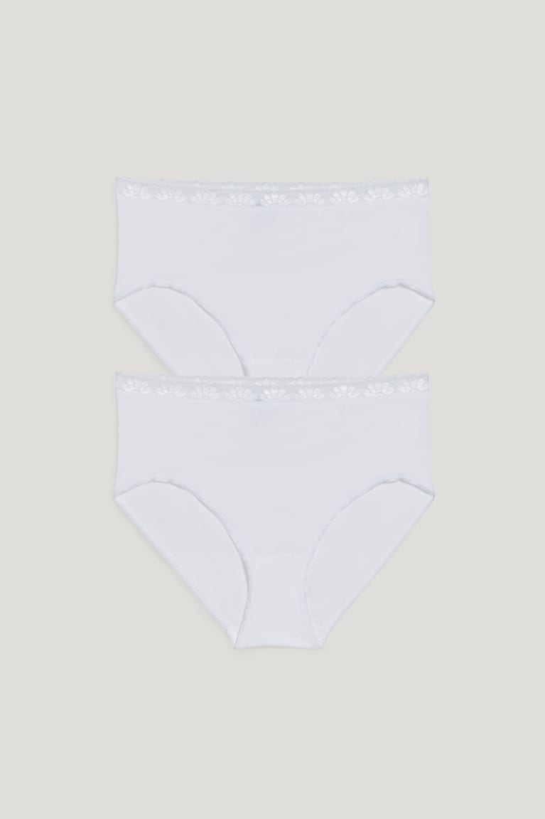 Spodne Pradlo C&A Speidel Multipack Of 2 Briefs Organic Bavlnene Damske Biele | 8451GTXED