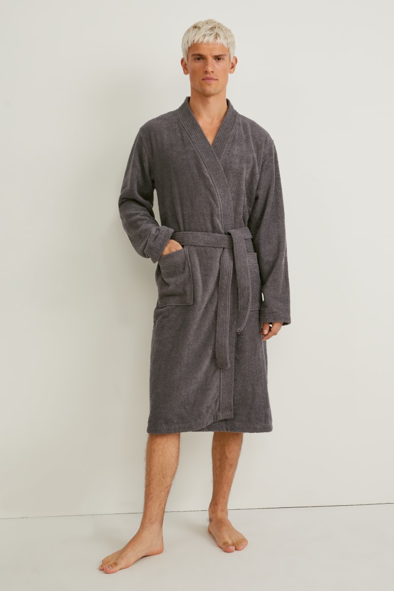 Spodne Pradlo C&A Terry Cloth Bathrobe Organic Bavlnene Panske Siva Hnede | 3426OLDSB