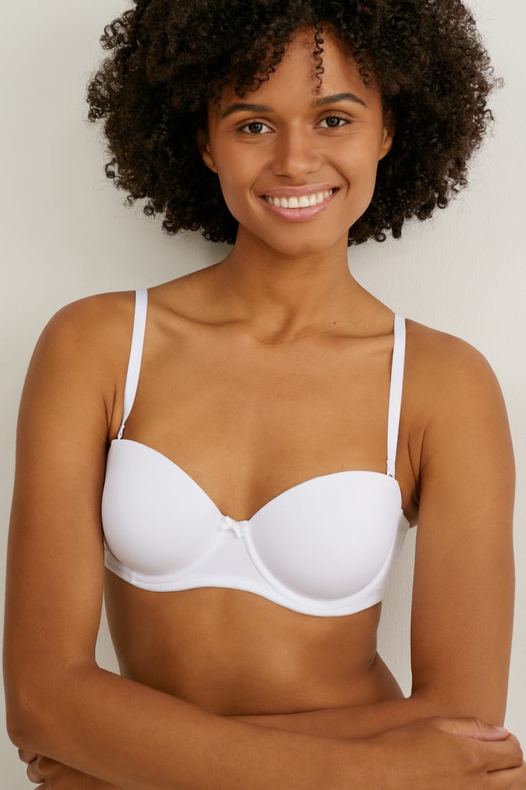 Spodne Pradlo C&A Underwire Bra Balconette Polstrované Lycra® Damske Biele | 0584OBJYZ