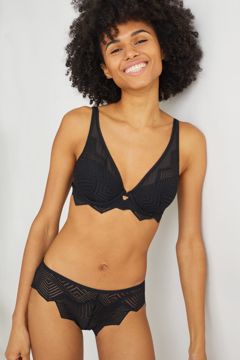 Spodne Pradlo C&A Underwire Bra Demi Polstrované Damske Čierne | 2359QBHFR