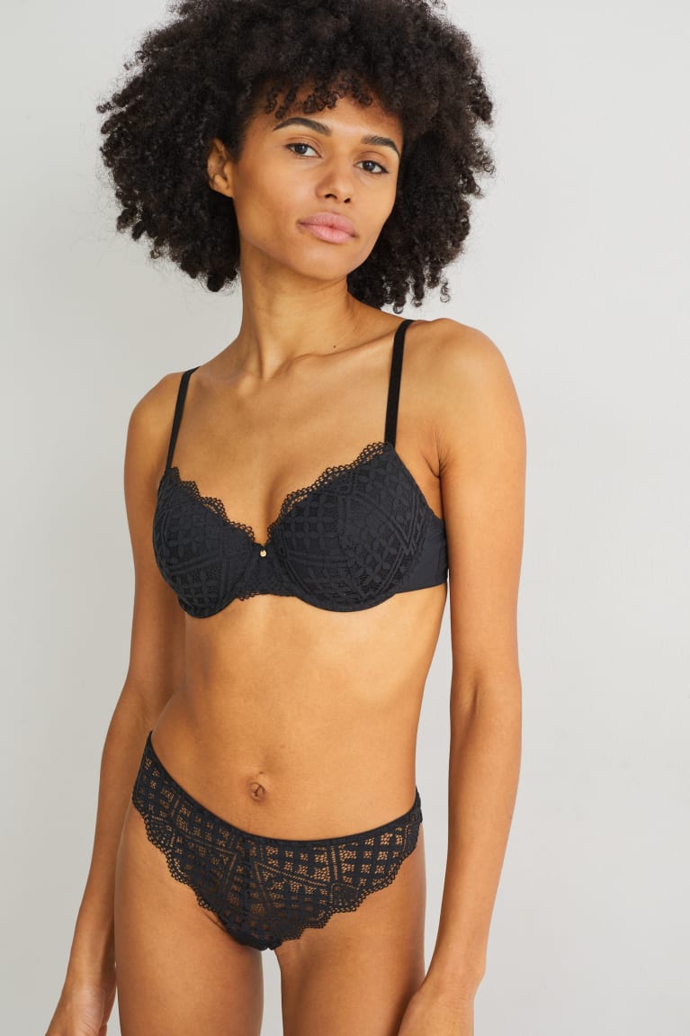 Spodne Pradlo C&A Underwire Bra Demi Polstrované Lycra® Damske Čierne | 5284YVFGK