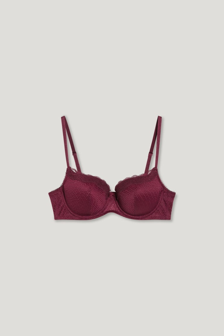 Spodne Pradlo C&A Underwire Bra Full Coverage Polstrované Damske Bordove | 4623WDNGB