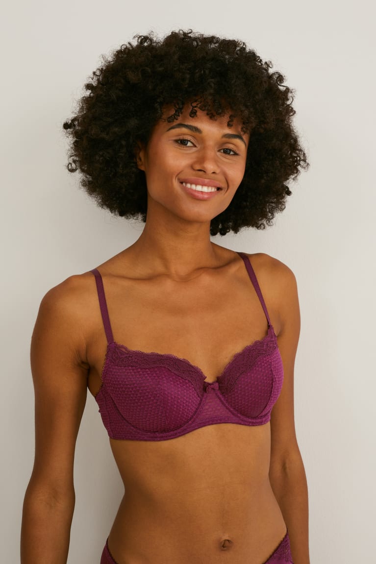 Spodne Pradlo C&A Underwire Bra Full Coverage Polstrované Damske Bordove | 4623WDNGB