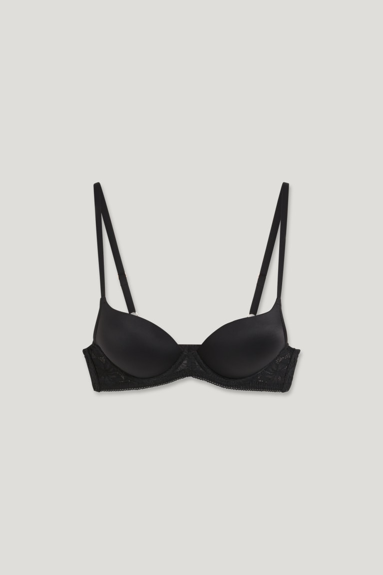 Spodne Pradlo C&A Underwire Bra Plunge Push-up Lycra® Damske Čierne | 3627NMZDV